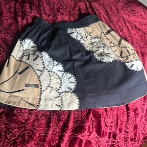 Florent Anthropology Lost Time Clock A-Line Skirt 6